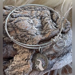 Alex & Ani silver unicorn charm bracelet